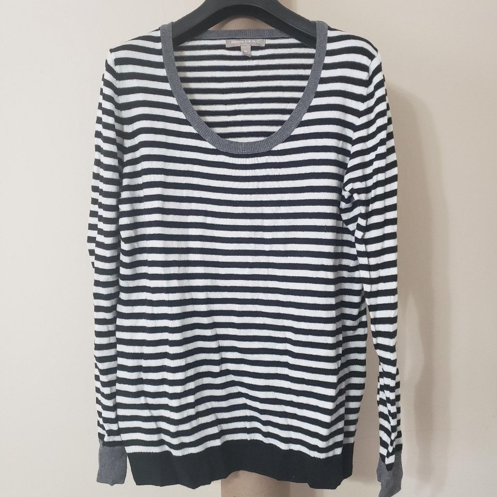 Banana Republic Black and White Stripe Sweater
